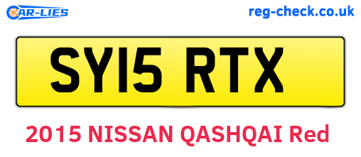 SY15RTX are the vehicle registration plates.