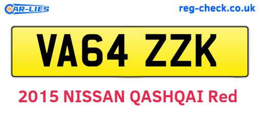 VA64ZZK are the vehicle registration plates.