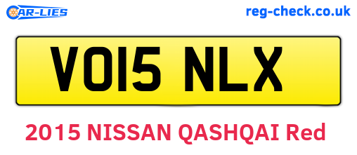 VO15NLX are the vehicle registration plates.