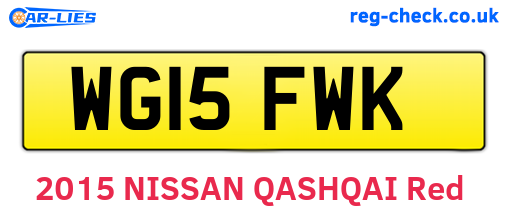 WG15FWK are the vehicle registration plates.