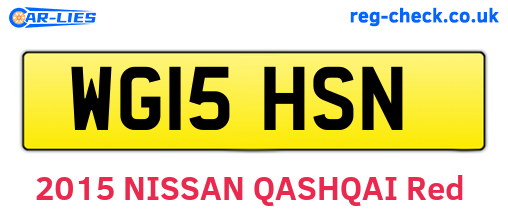 WG15HSN are the vehicle registration plates.