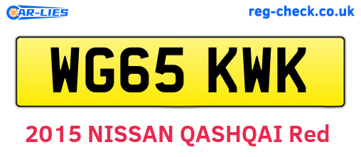 WG65KWK are the vehicle registration plates.
