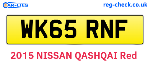 WK65RNF are the vehicle registration plates.
