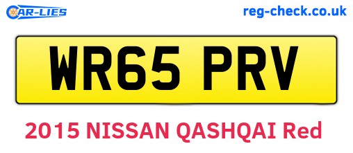 WR65PRV are the vehicle registration plates.