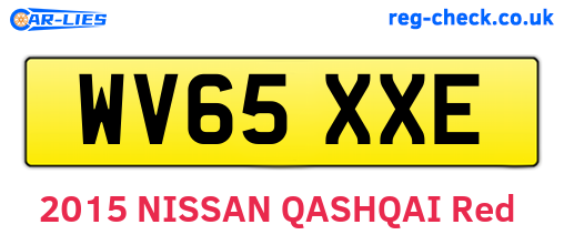 WV65XXE are the vehicle registration plates.