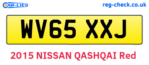 WV65XXJ are the vehicle registration plates.