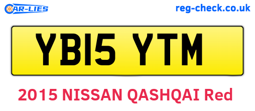 YB15YTM are the vehicle registration plates.