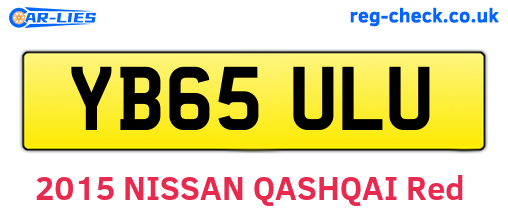 YB65ULU are the vehicle registration plates.