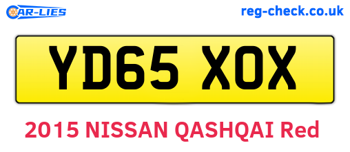 YD65XOX are the vehicle registration plates.