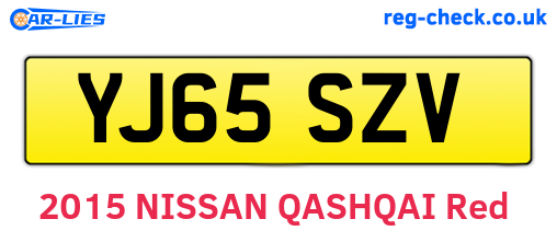 YJ65SZV are the vehicle registration plates.