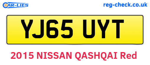 YJ65UYT are the vehicle registration plates.