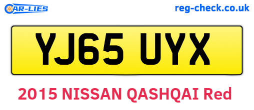 YJ65UYX are the vehicle registration plates.
