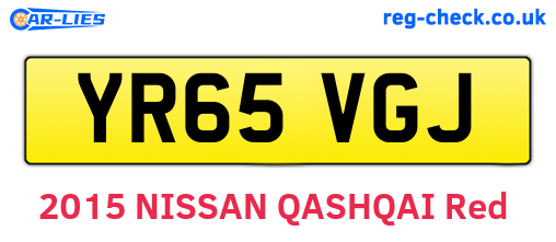 YR65VGJ are the vehicle registration plates.