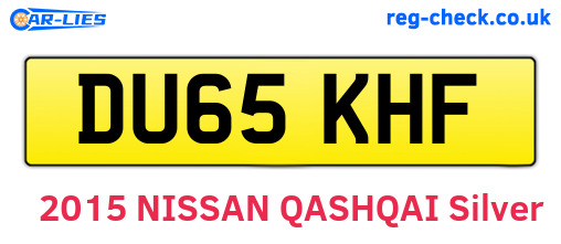 DU65KHF are the vehicle registration plates.