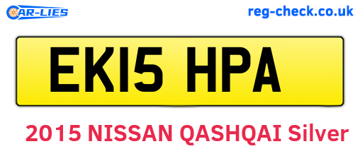 EK15HPA are the vehicle registration plates.