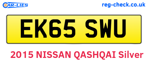 EK65SWU are the vehicle registration plates.
