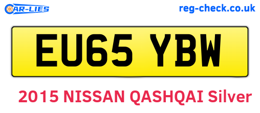 EU65YBW are the vehicle registration plates.
