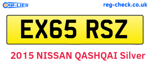 EX65RSZ are the vehicle registration plates.