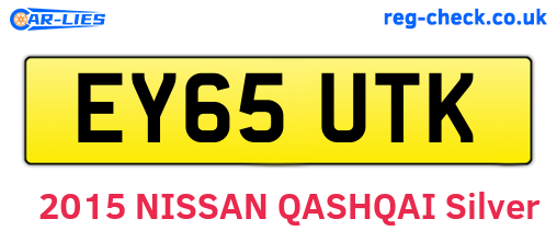 EY65UTK are the vehicle registration plates.