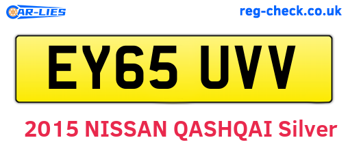 EY65UVV are the vehicle registration plates.