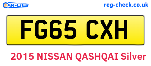 FG65CXH are the vehicle registration plates.