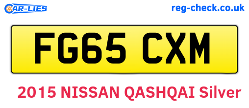 FG65CXM are the vehicle registration plates.