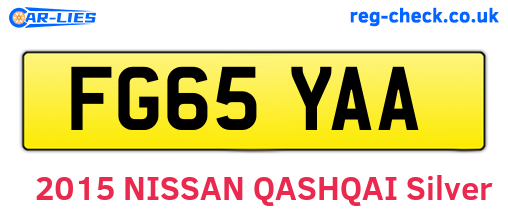FG65YAA are the vehicle registration plates.
