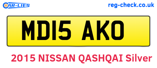 MD15AKO are the vehicle registration plates.