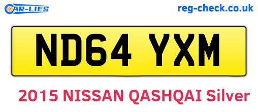 ND64YXM are the vehicle registration plates.