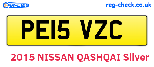PE15VZC are the vehicle registration plates.