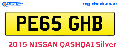 PE65GHB are the vehicle registration plates.
