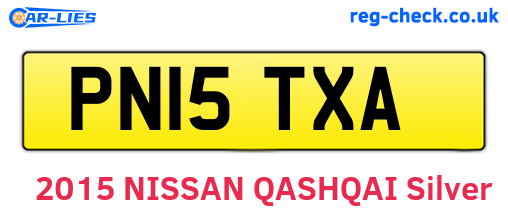 PN15TXA are the vehicle registration plates.