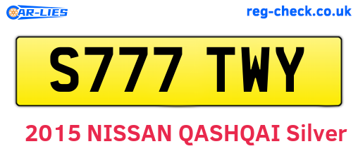 S777TWY are the vehicle registration plates.