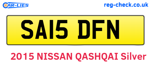 SA15DFN are the vehicle registration plates.