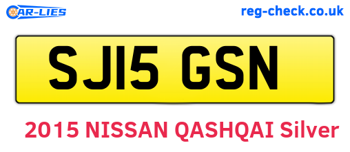 SJ15GSN are the vehicle registration plates.