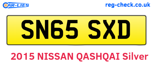 SN65SXD are the vehicle registration plates.
