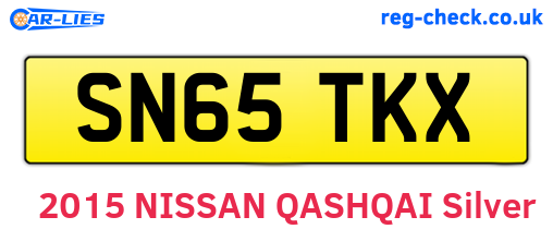 SN65TKX are the vehicle registration plates.