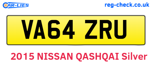 VA64ZRU are the vehicle registration plates.