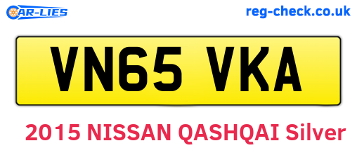 VN65VKA are the vehicle registration plates.