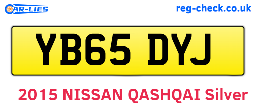 YB65DYJ are the vehicle registration plates.