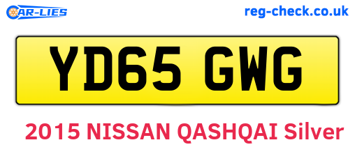 YD65GWG are the vehicle registration plates.