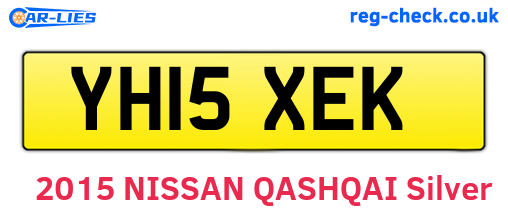 YH15XEK are the vehicle registration plates.