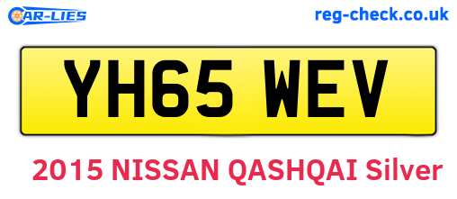 YH65WEV are the vehicle registration plates.