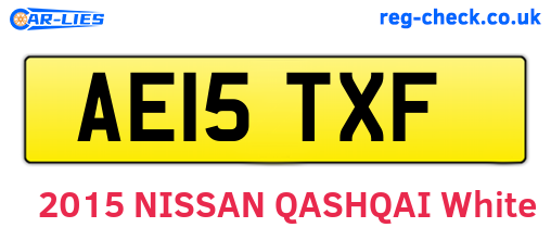 AE15TXF are the vehicle registration plates.