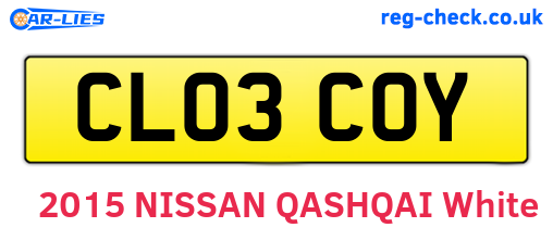 CL03COY are the vehicle registration plates.