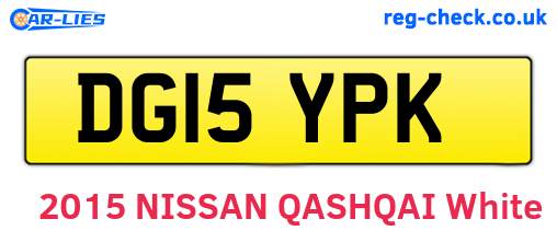 DG15YPK are the vehicle registration plates.