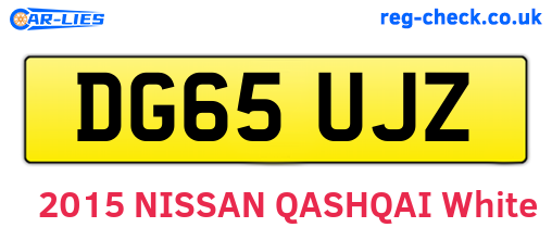DG65UJZ are the vehicle registration plates.