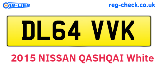 DL64VVK are the vehicle registration plates.