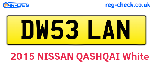 DW53LAN are the vehicle registration plates.
