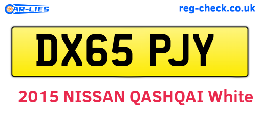 DX65PJY are the vehicle registration plates.